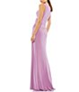 Color:Lilac - Image 2 - Faux Wrap Thigh High Slit V-Neck Sleeveless Gown