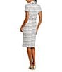 Mac Duggal Fitted Boucle Short Sleeve Button Up Dress, Color:Ivory - Image 2