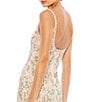 Color:Nude Multi - Image 4 - Floral Beaded Scoop Neck Sleeveless Sheath Midi Dress