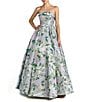Mac Duggal Floral Brocade Strapless Gown - Image 1