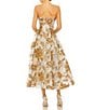 Mac Duggal Floral Brocade Strapless Sleeveless Midi Dress, Color:Bronze - Image 2