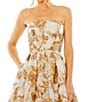 Mac Duggal Floral Brocade Strapless Sleeveless Midi Dress, Color:Bronze - Image 3