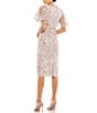 Mac Duggal Floral Embellished Mesh V-Neck Flutter Short Sleeve Sheath Dress, Color:Rose Pink - Image 2