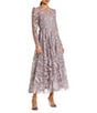 Mac Duggal Floral Embroidered Long Sleeve Long Gown - Image 1