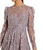 Mac Duggal Floral Embroidered Long Sleeve Long Gown - Image 3
