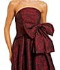 Mac Duggal Floral Jacquard Strapless With Bow A-Line Gown - Image 3