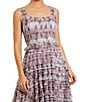 Mac Duggal Floral Mesh Micro Ruffle Square Neck Maxi Dress, Color:Purple Multi - Image 3