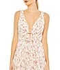 Mac Duggal Floral Print Sleeveless Ruffle Tiered High-Low Plunging V-Neck Gown, Color:Pink Multi - Image 3