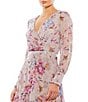 Color:Mauve Multi - Image 3 - Floral Print V-Neck Long Sleeve Midi Dress