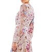 Color:Mauve Multi - Image 4 - Floral Print V-Neck Long Sleeve Midi Dress