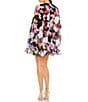 Color:Multi - Image 2 - Floral Ruffle Jewel Neckline Cape Sleeve Mini Dress