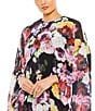 Color:Multi - Image 3 - Floral Ruffle Jewel Neckline Cape Sleeve Mini Dress