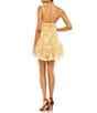 Color:Lemon - Image 2 - Floral V-Neckline Sleeveless Mini Dress