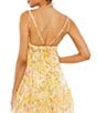 Color:Lemon - Image 4 - Floral V-Neckline Sleeveless Mini Dress