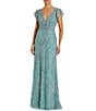 Mac Duggal Flutter Sleeve Embroidered Gown - Image 1