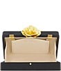 Color:Black - Image 3 - Gold Rose Mini Nappa Leather Box Clutch
