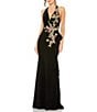 Mac Duggal Halter Floral Embellished Gown - Image 1