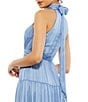 Mac Duggal Halter Mock Neck Sleeveless Tie Back Tiered Dress - Image 3
