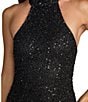 Mac Duggal Halter Neck Open Back Beaded Column Gown - Image 3
