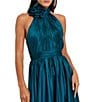 Mac Duggal Turtleneck Sleeveless Lined Thigh High Slit A-Line Open Back Detail Gown - Image 3