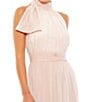 Mac Duggal High Halter Bow Turtleneck Sleeveless A-Line Gown, Color:Blush - Image 3