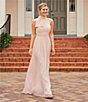 Mac Duggal High Halter Bow Turtleneck Sleeveless A-Line Gown, Color:Blush - Image 6