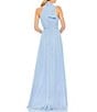 Color:Powder Blue - Image 2 - High Halter Bow Turtleneck Sleeveless A-Line Gown