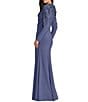Mac Duggal High Neck Long Sleeve Beaded Jersey Gown - Image 2
