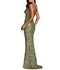 Mac Duggal High Neck Sleeveless Sequin Evening Gown - Image 2