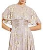 Mac Duggal Illusion Crew Neck Capelet Sleeve Embroider Chiffon Gown, Color:Vintage Lilac - Image 3
