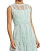 Mac Duggal Illusion Mock Neck Sleeveless Mesh Micro Ruffle Mini Dress - Image 3