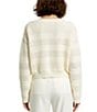 Color:Cream - Image 2 - Knit Boat Neck Long Sleeve Chest Patch Pocket Sweater