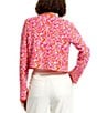 Color:Sunset Multi - Image 2 - Knit Floral Print Round Neck Long Sleeve Coordinating Cardigan