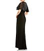 Mac Duggal Lace Embellished Flutter Sleeve A-Line Gown, Color:Black - Image 2