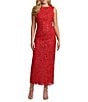 Mac Duggal Lace Leather Sleeveless High Neck Ankle Dress - Image 1
