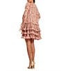 Mac Duggal Long Flare Sleeve Ruffle Mini With Novelty Trim, Color:Pink Multi - Image 2