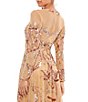 Color:Caramel - Image 4 - Long Sleeve A-Line Crew Neck Lined Beaded Gown
