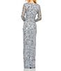 Mac Duggal Long Sleeve Embellished Column Gown, Color:Slate Blue - Image 2