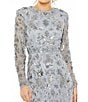 Mac Duggal Long Sleeve Embellished Column Gown, Color:Slate Blue - Image 3