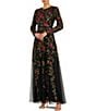 Mac Duggal Long Sleeve Embroidered Gown - Image 1