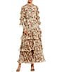 Mac Duggal Long Sleeve Floral Print Ruffle Dress - Image 1