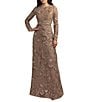 Mac Duggal Long Sleeve High Neck Embroidered Evening Gown - Image 1