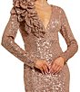 Mac Duggal Long Sleeve V-Neck Sequin Gown - Image 3