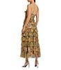 Mac Duggal Mesh Floral Print Strapless Neck Sleeveless Micro Ruffle A-Line Midi Dress, Color:Yellow Multi - Image 2