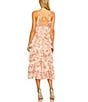 Mac Duggal Mesh Floral Print V-Neck Sleeveless Ruffle A-Line Midi Dress, Color:Blush Multi - Image 2