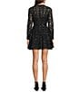 Mac Duggal Mesh Long Sleeve Lace Mini Dress - Image 2