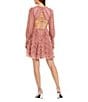Mac Duggal Mesh Micro Ruffle Long Sleeve Mini Dress, Color:Rose - Image 2