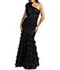 Mac Duggal Mesh One Shoulder Sleeveless Trumpet Gown - Image 1