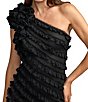 Mac Duggal Mesh One Shoulder Sleeveless Trumpet Gown - Image 3