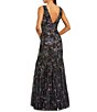 Mac Duggal Mesh Sleeveless V-Neck Evening Gown - Image 2